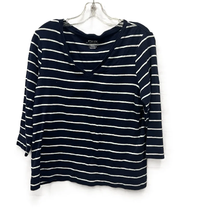 Top Long Sleeve By Chicos In Navy, Size: M