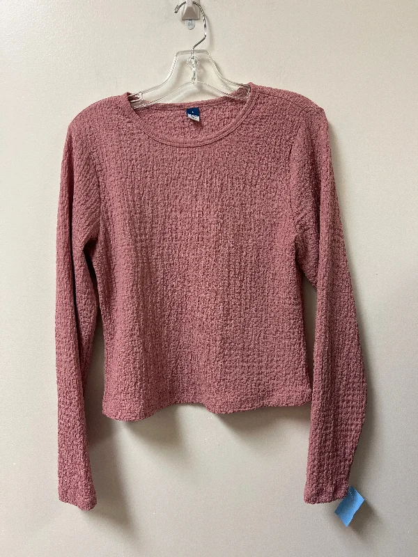 Top Long Sleeve Basic By Old Navy In Pink, Size: L