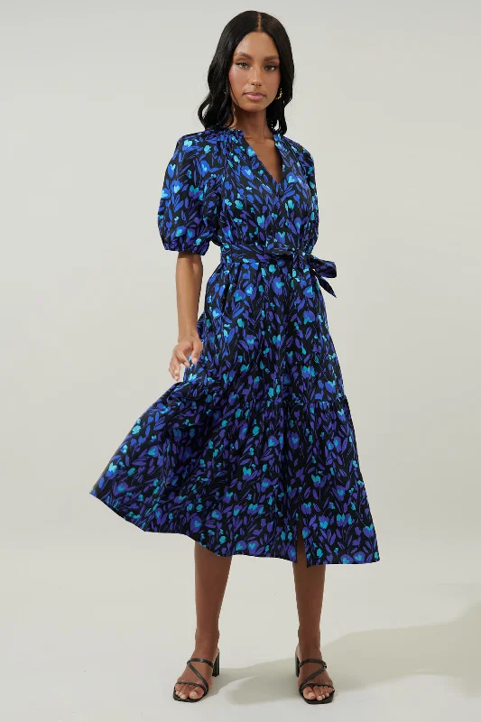 Zorya Floral Wynette Tiered Midi Dress