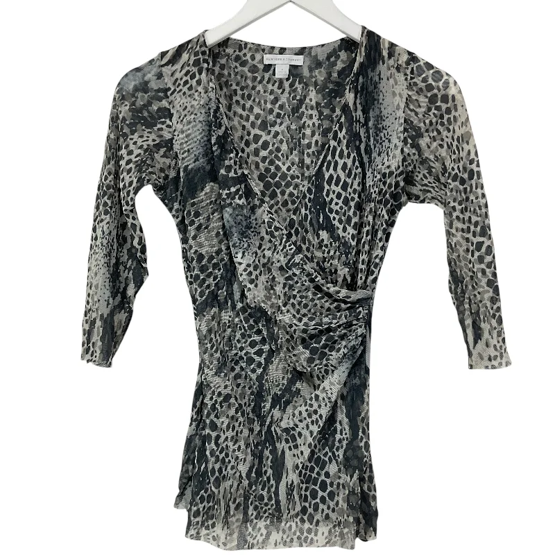 Top Long Sleeve By New York And Co In Animal Print, Size: M