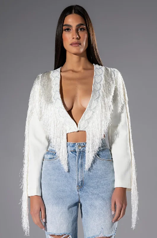 RIDE EM COWGIRL FRINGE BLAZER