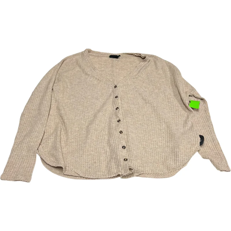 Top Long Sleeve By Urban Outfitters In Beige, Size: S