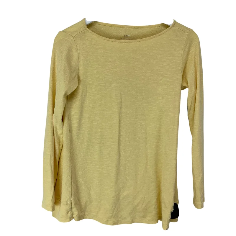 Top Long Sleeve Basic By J. Jill In Yellow, Size: Xs