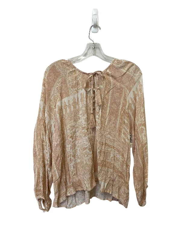 Top Long Sleeve By Wonderly In Pink, Size: L