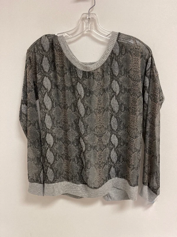 Top Long Sleeve By Vintage Havana In Snakeskin Print, Size: S