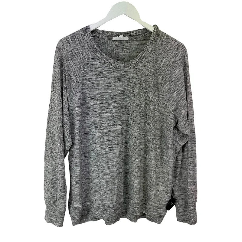 Top Long Sleeve By Workshop In Grey, Size: Xl