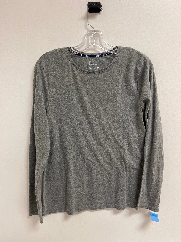 Top Long Sleeve Basic By Croft And Barrow In Grey, Size: L