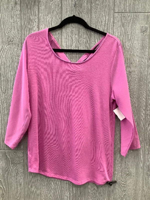 Top Long Sleeve By Ann Taylor In Pink, Size: L