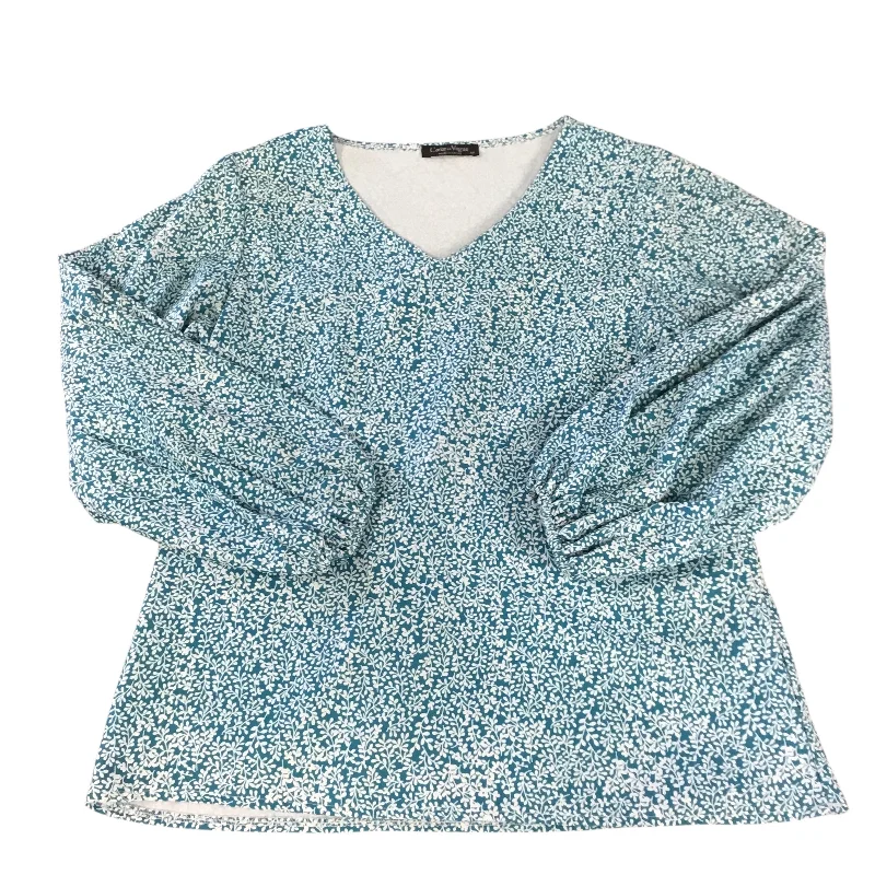 Top Long Sleeve By Clothes Mentor In Blue & White, Size: M