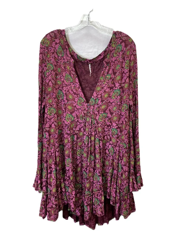 Top Long Sleeve By Free People In Maroon, Size: M