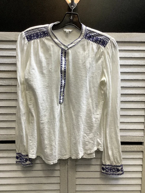 Top Long Sleeve By Lucky Brand In White, Size: M