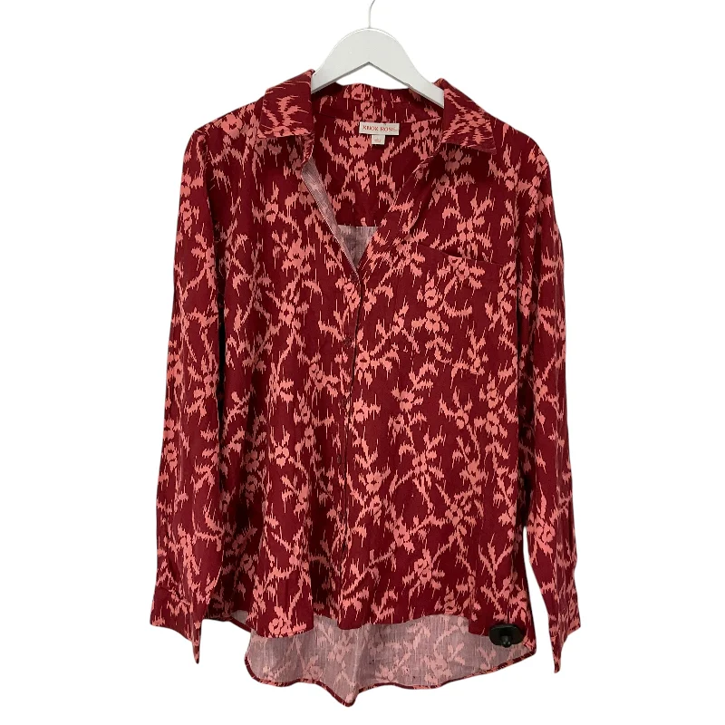 Top Long Sleeve By Knox Rose In Red, Size: L