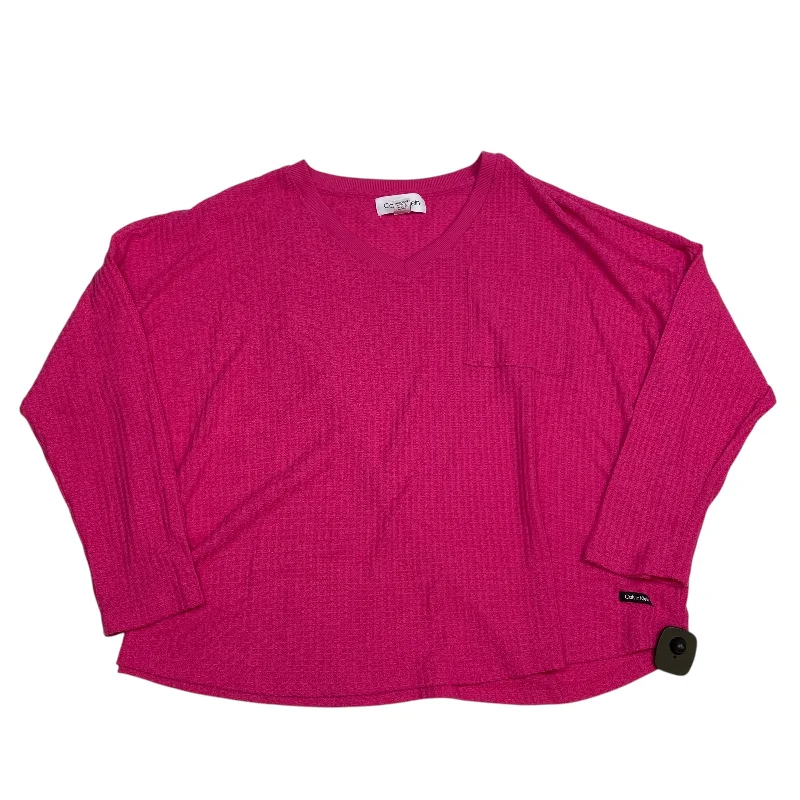 Top Long Sleeve By Calvin Klein In Pink, Size: Xl