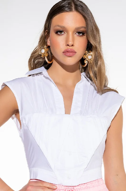 KALI SHORT SLEEVE BUTTON DOWN BLOUSE