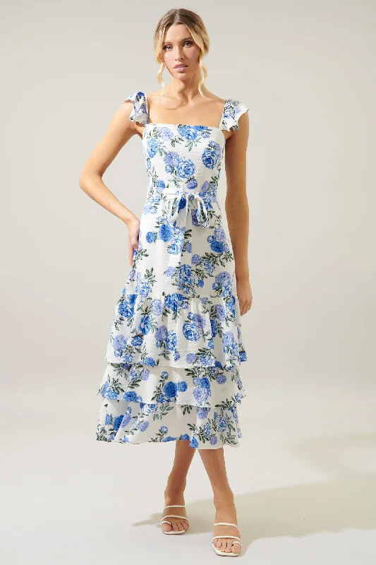 Inessa Floral Guayana Tiered Midi Dress