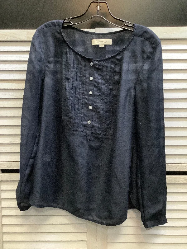 Top Long Sleeve By Loft In Black, Size: M