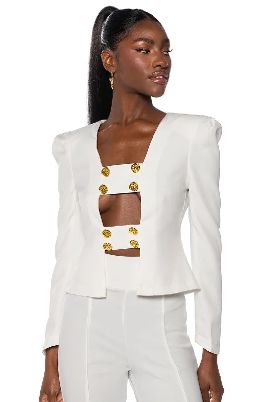 FLORENCE STRUCTURED BLOUSE IN WHITE