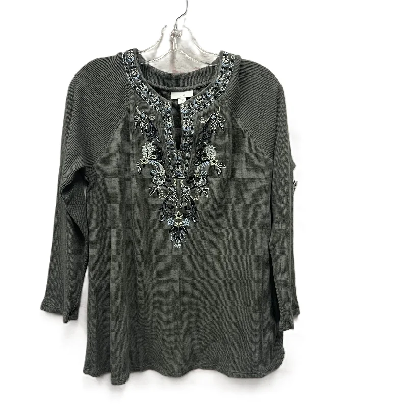 Top Long Sleeve By J. Jill In Green, Size: M