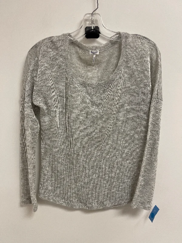 Top Long Sleeve By Splendid In Silver, Size: Xs