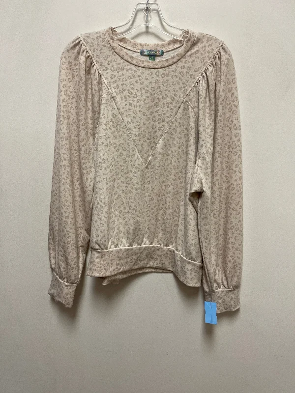 Top Long Sleeve By Good Luck Gem In Cream, Size: Xl