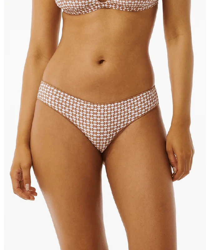 Rip Curl Classic Surf Cheeky Bottom-White/Brown