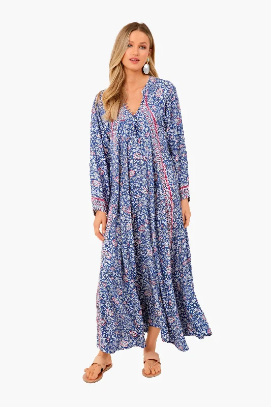 Floral Print Pellicano Blue Fiore Maxi