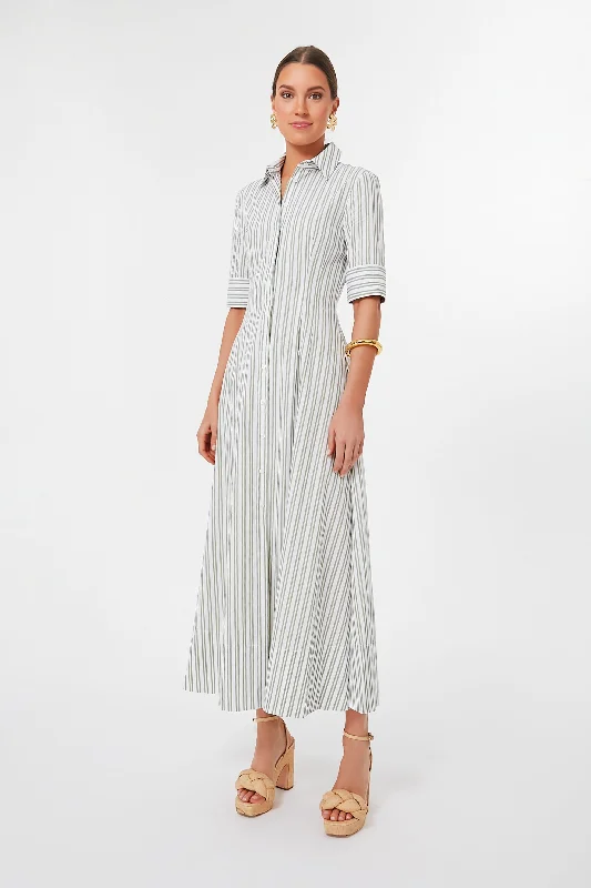 Moss Stripe Maxi Joan Dress