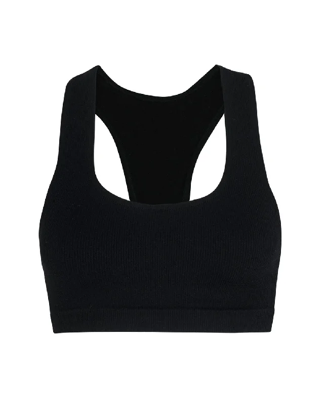 RIBBED ELATED Bra Top | Black