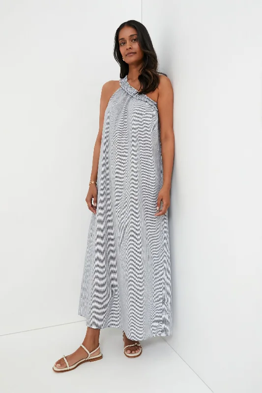 Dark Navy Stripe Donatella Maxi