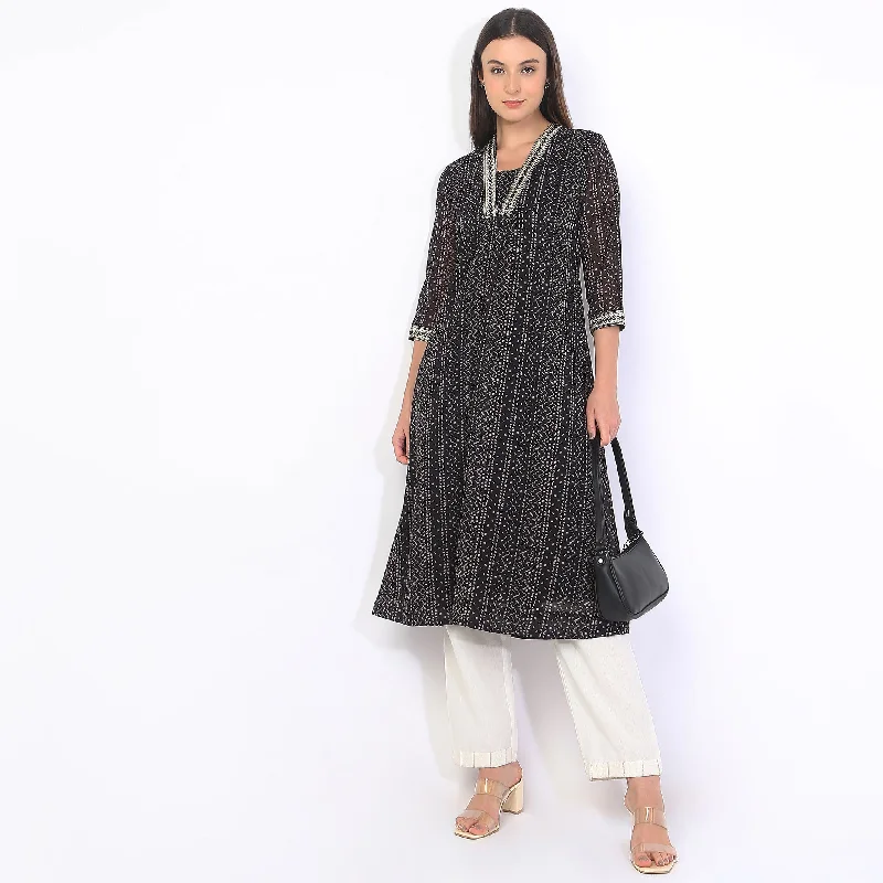 Flare Fit Printed Kurta