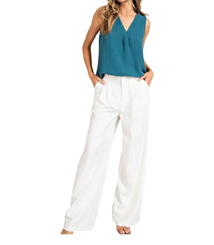 Clarissa Straight Leg Pants In Off White