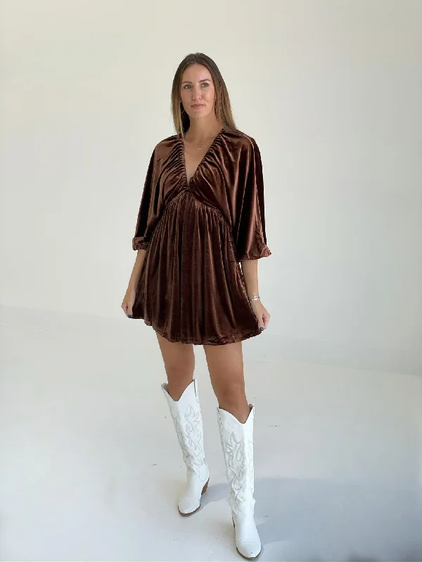 Crushing On You Dress - Brown