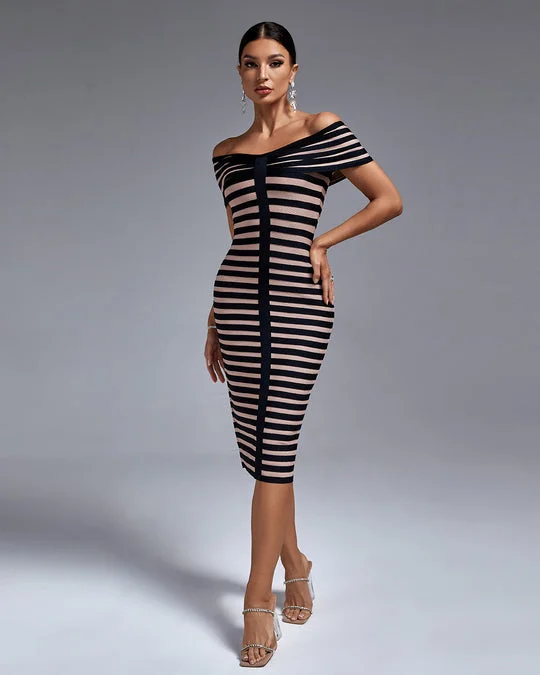 Lana Striped Bandage Dress