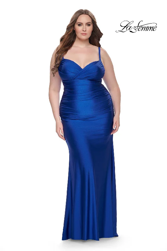 La Femme 31632 Straight Jersey Surplice Dress