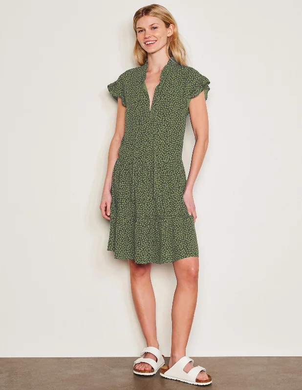 Sundry Clover Short Femme Dress in Olive