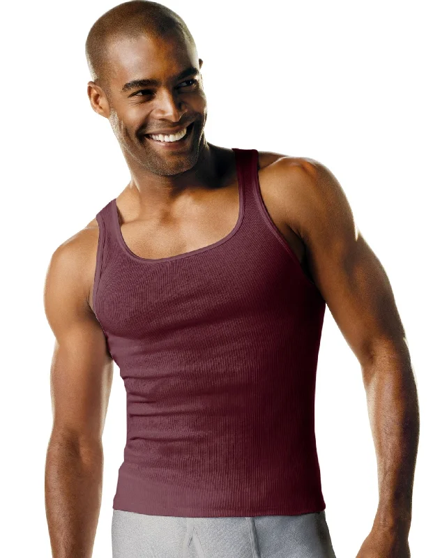 Hanes Mens FreshIQ ComfortSoft 4-Pack Dyed Tagless Tanks