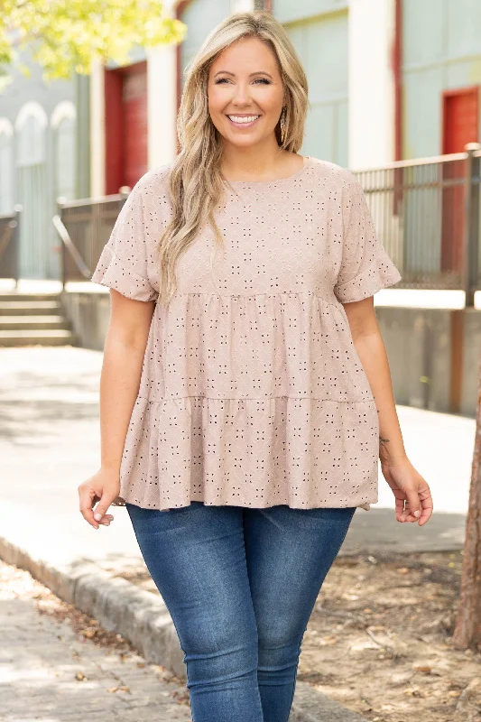 Chasing A Dream Top, Taupe