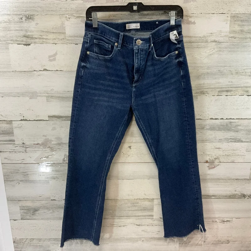 Jeans Flared By Loft In Blue Denim, Size: 6