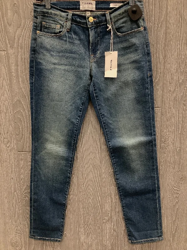 Jeans Skinny By Frame In Blue Denim, Size: 0