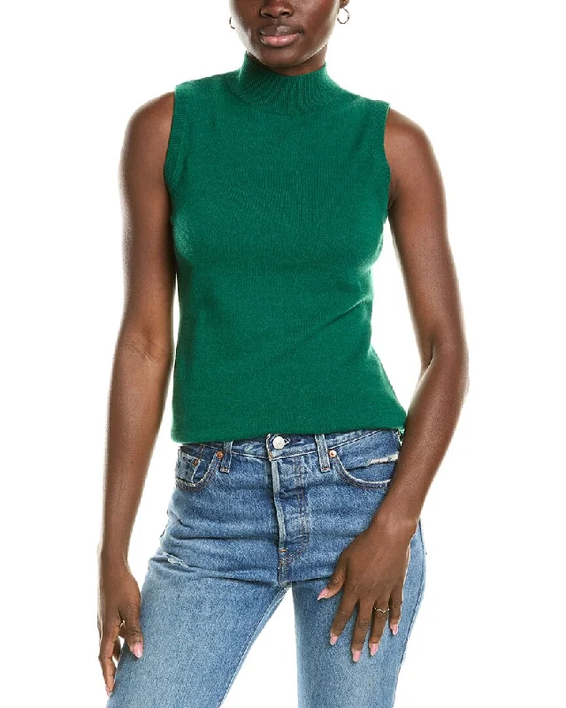 sofiacashmere Mock Neck Cashmere Tank