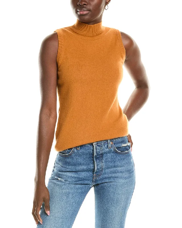 sofiacashmere Mock Neck Cashmere Tank