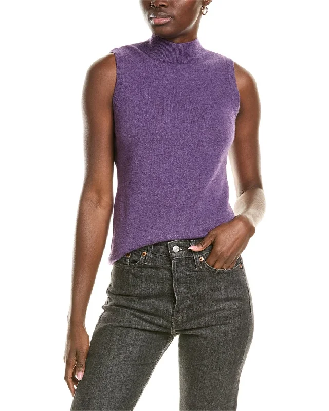 sofiacashmere Mock Neck Cashmere Tank