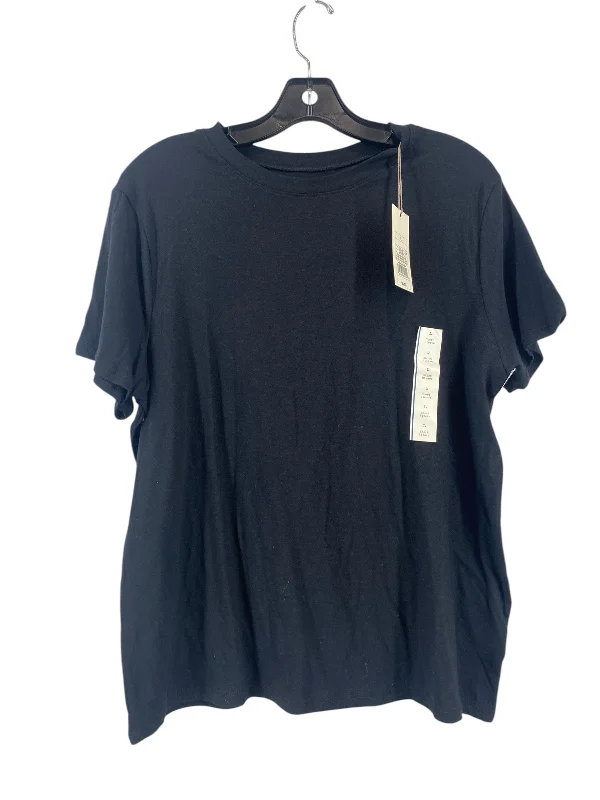 Top Short Sleeve Basic By A New Day In Black, Size: L