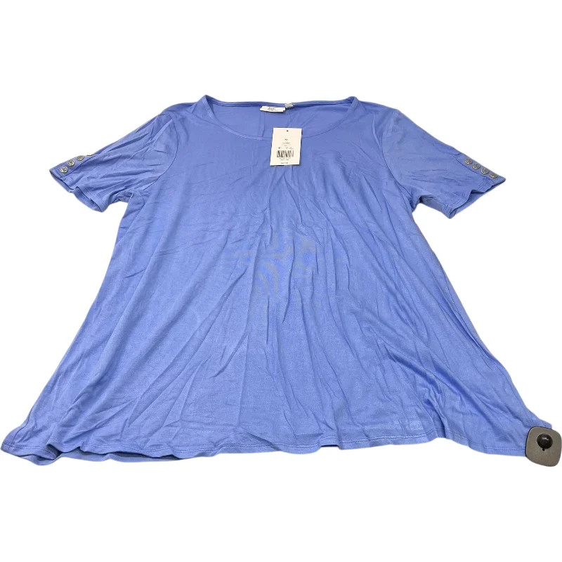 Top Short Sleeve Basic By Kim Rogers In Blue, Size: Xl