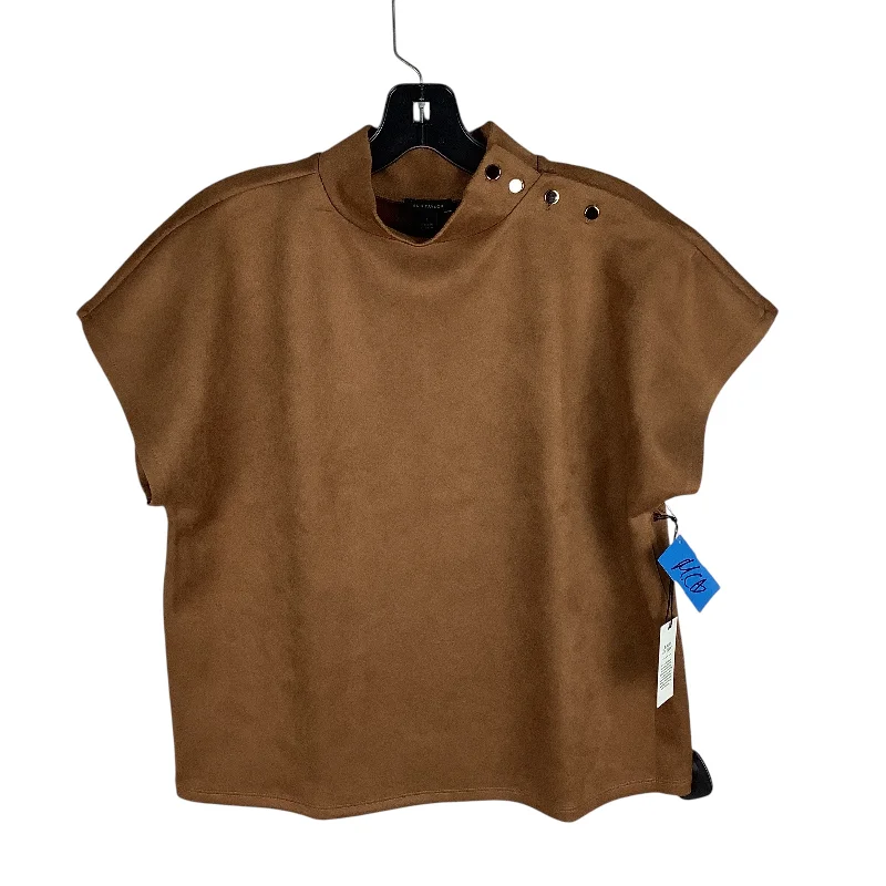 Top Short Sleeve By Ann Taylor In Brown, Size: S