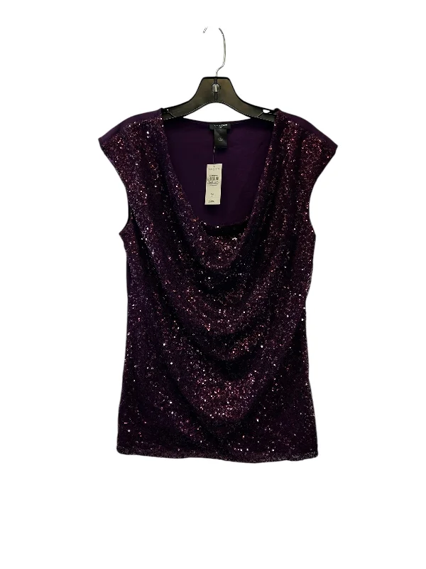 Top Short Sleeve By Ann Taylor In Purple, Size: M