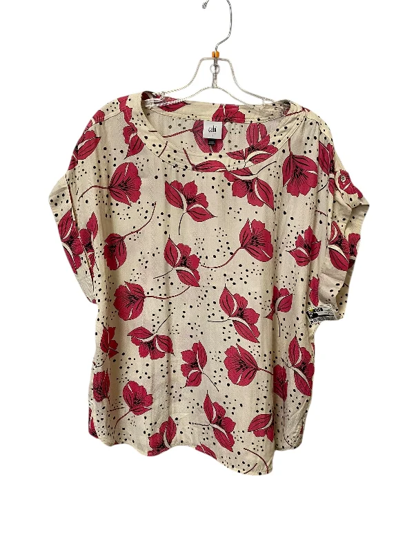 Top Short Sleeve By Cabi In Floral Print, Size: L