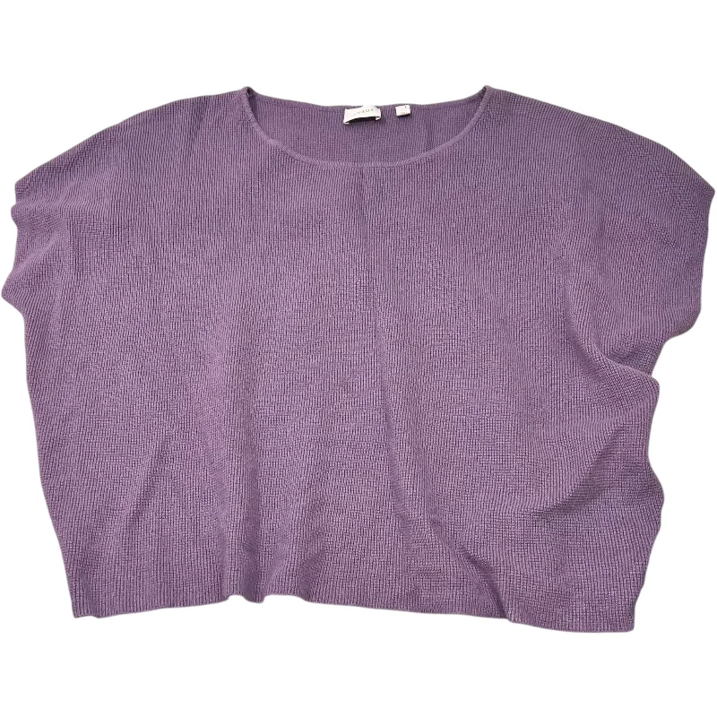 Top Short Sleeve By Cyrus Knits In Purple, Size: Xl