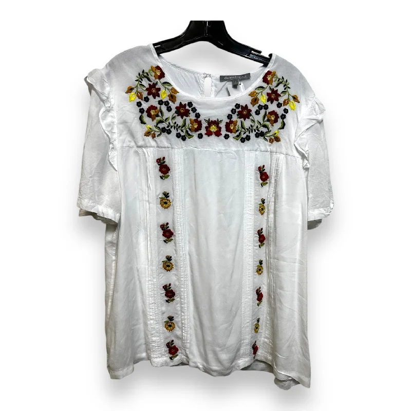 Top Short Sleeve By Daniel Rainn In Floral Print, Size: Xl