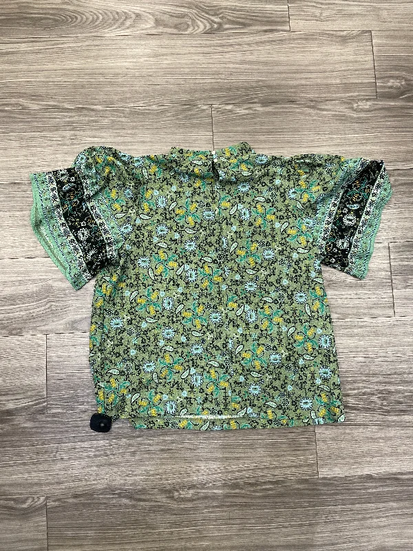 Top Short Sleeve By Loft In Green, Size: L